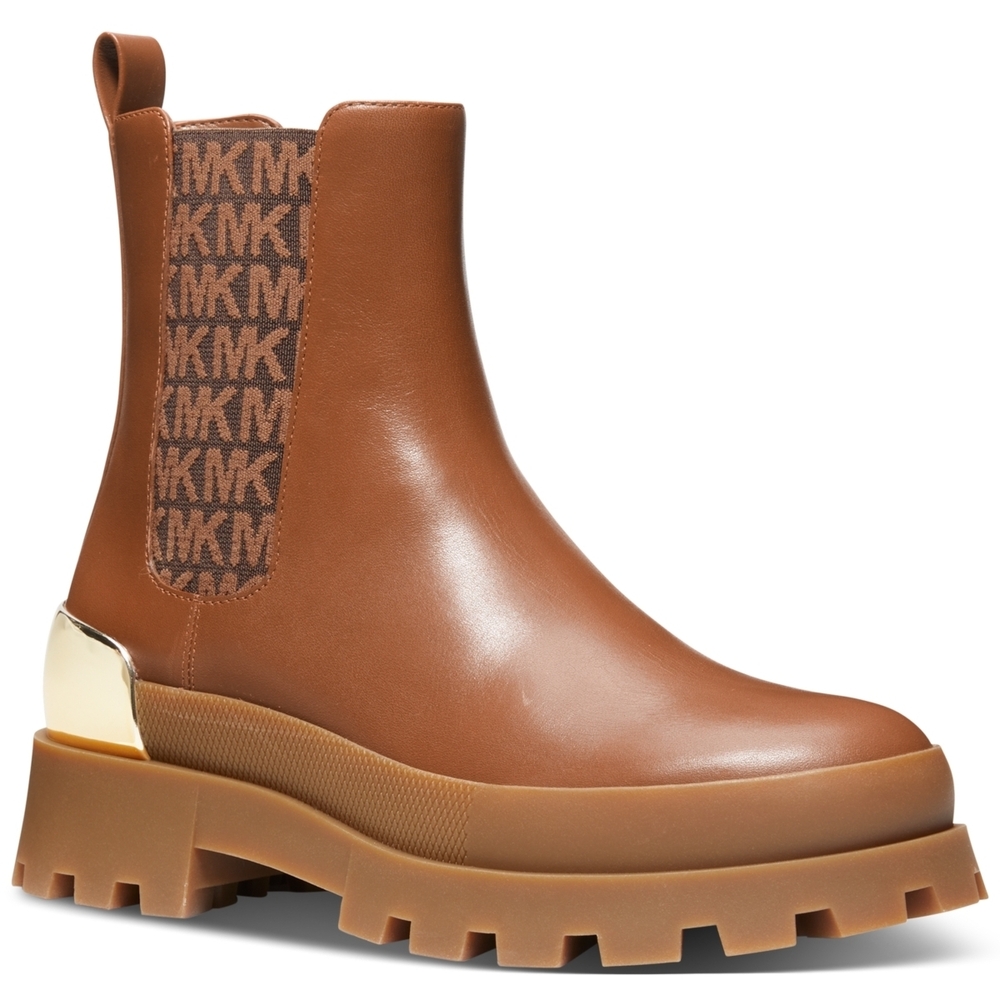 Michael Kors Tan Ankle Booties with Gold Accent